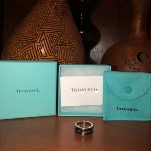 Tiffany & Co Titanium and Silver Ring Size 7